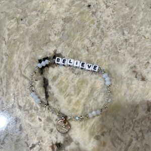 Believe Beaded Bracelet with Gold Accents